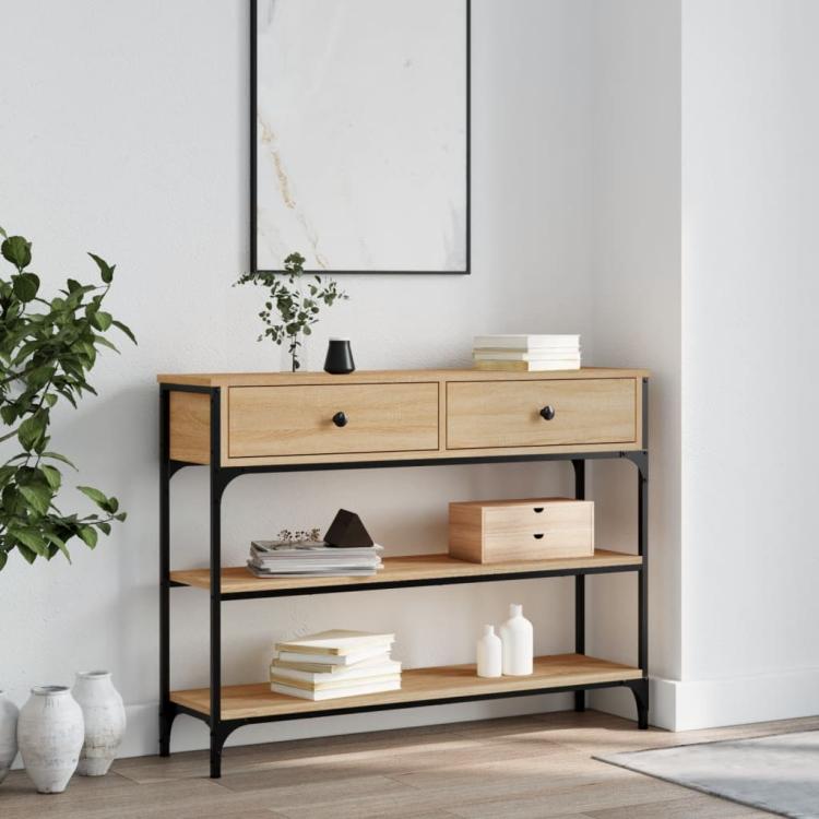 Picture of Console Table Sonoma Oak 100x25x75 cm Engineered Wood