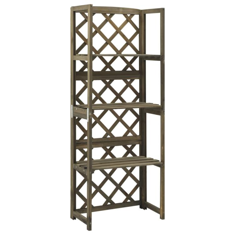 Picture of Trellis with Shelves Grey 55x30x140 cm Solid Fir Wood