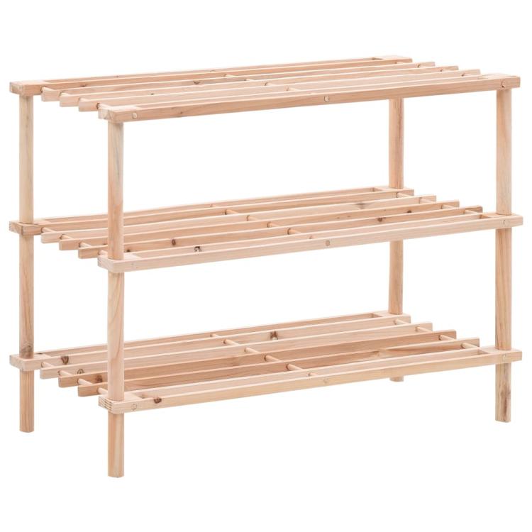Picture of 3-Tier Shoe Rack Solid Fir Wood