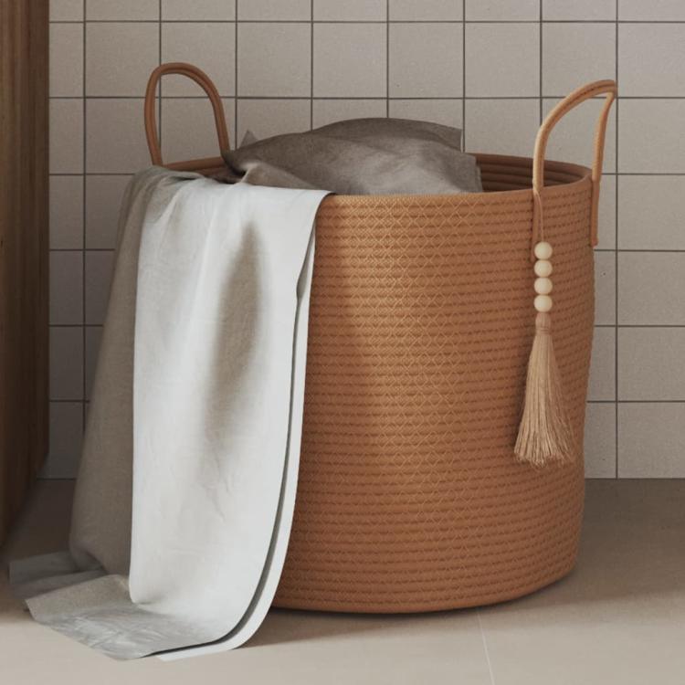 Picture of Storage Basket Brown 40x35 cm Cotton
