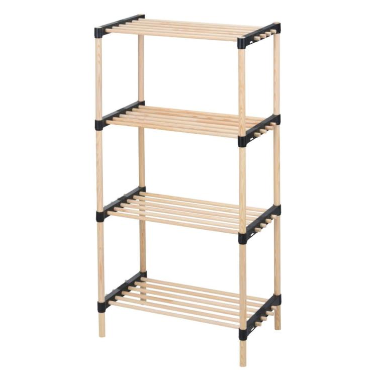 Picture of Storage Solutions Shoe Rack with 4 Shelves Wood 49x28x92.5 cm
