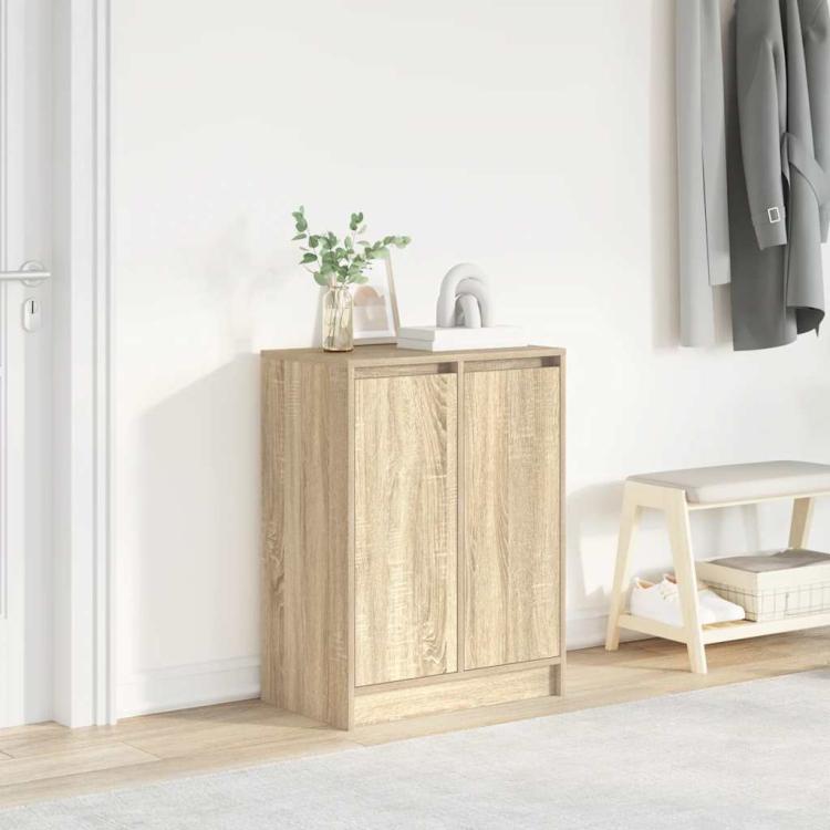 Picture of Shoe Cabinet Sonoma Oak 57x34x76 cm Engineered Wood