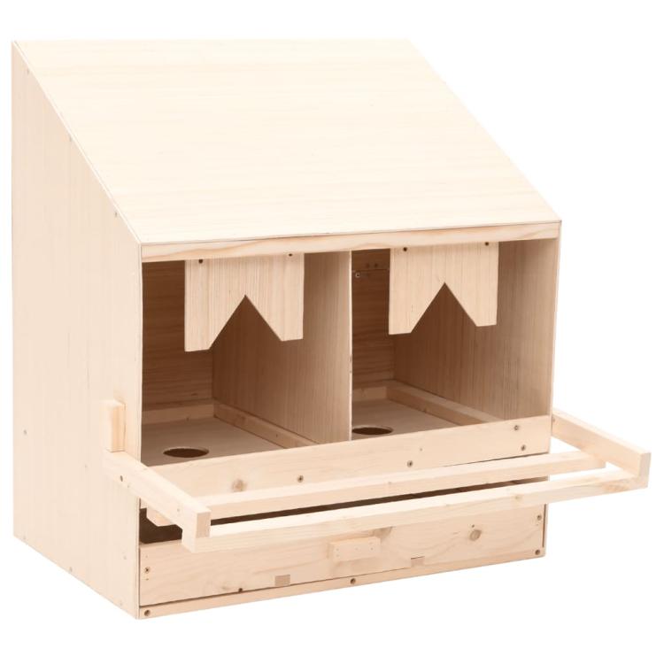 Picture of Chicken Laying Nest 2 Compartments 63x40x65 cm Solid Pine Wood