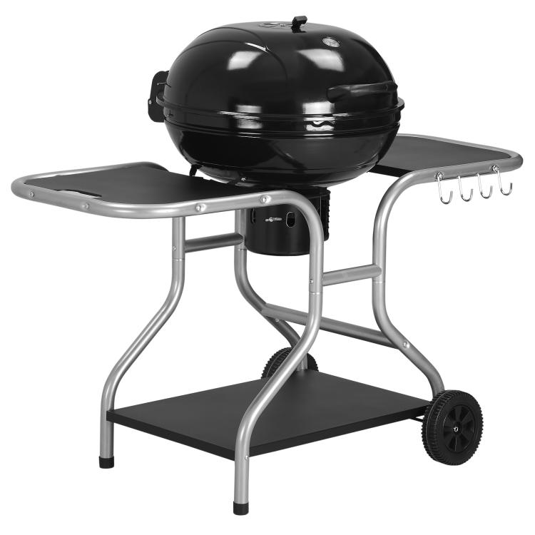 Picture of Portable Charcoal Kettle Grill Outdoor Barbecue Trolley BBQ