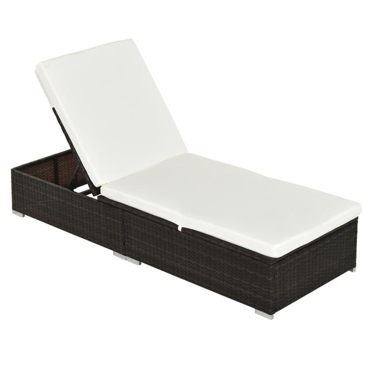 Picture of PE Rattan Sun Lounger Five-level Adjustable Recliner Bed
