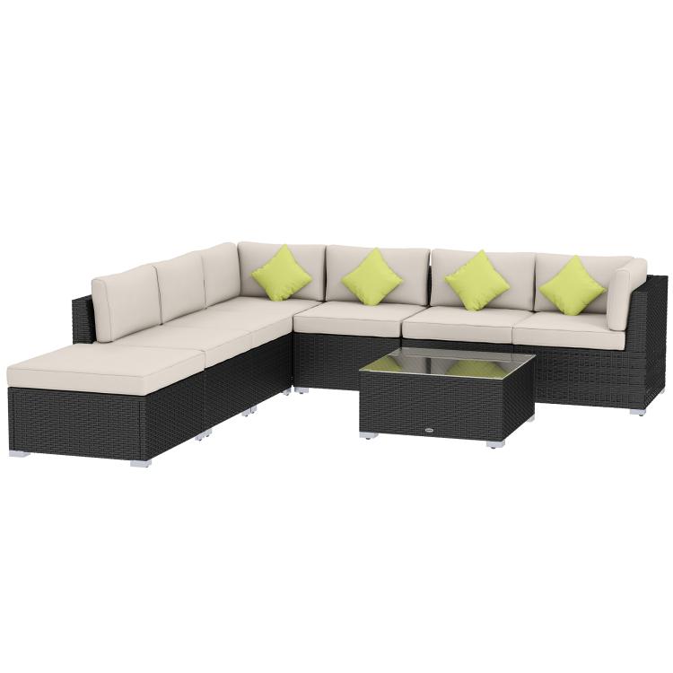 Picture of 8 Piece Rattan Corner Sofa Set with Wide  Deep Seat