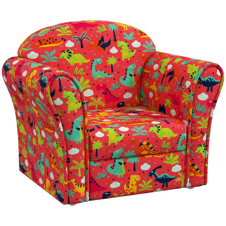 Picture of AIYAPLAY Kids Armchair with Flamingo Design Wooden Frame
