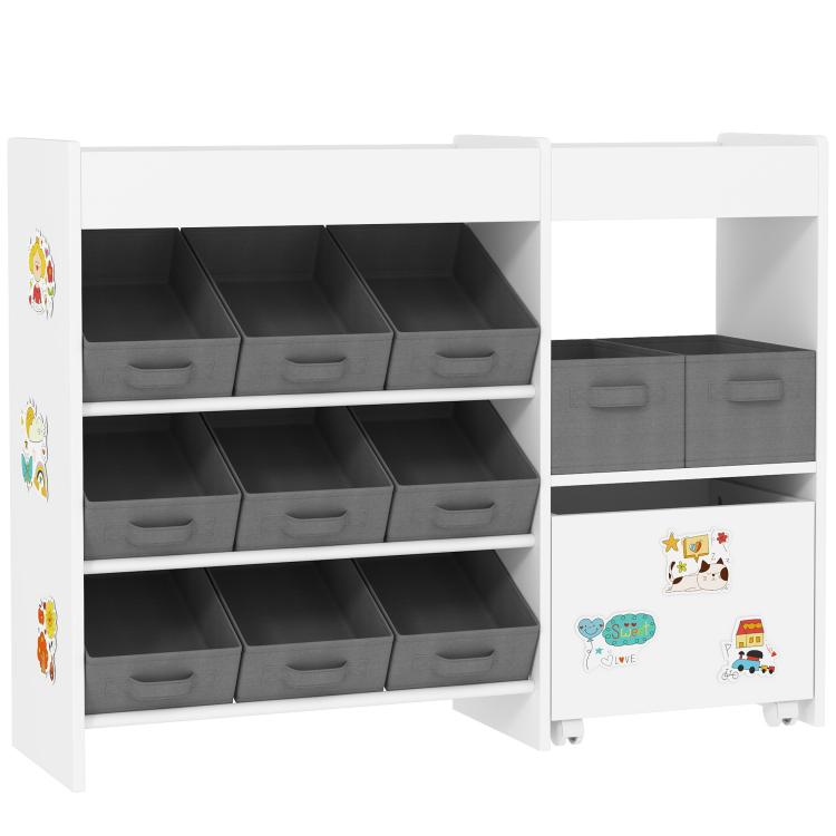 Picture of AIYAPLAY Kids Toy Storage Unit with 11 Bins Cabinet Top