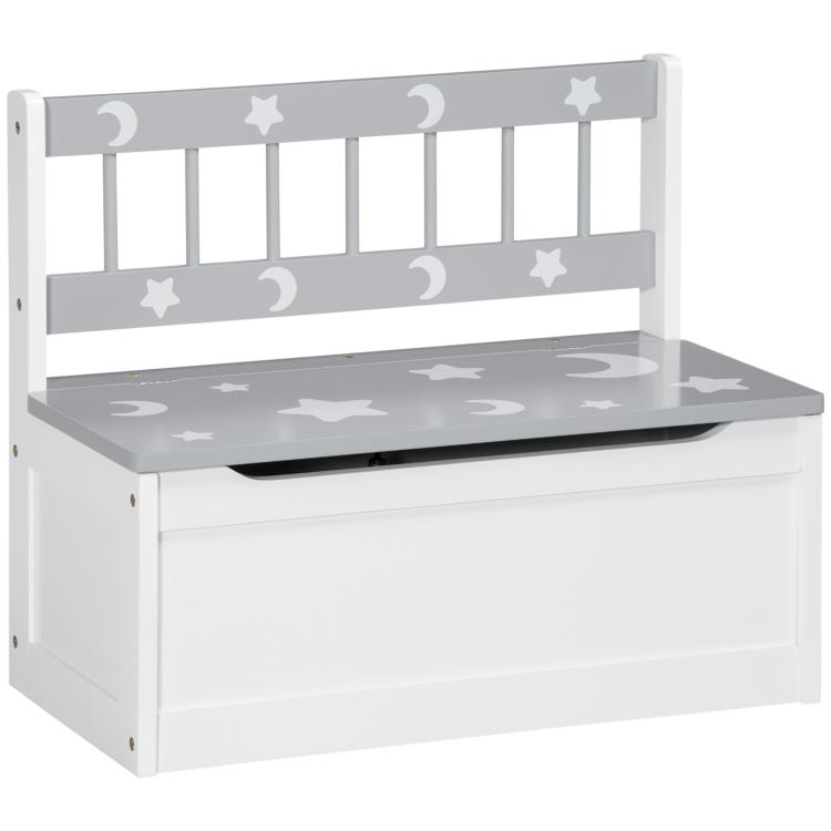 Picture of ZONEKIZ 2 In 1 Kids Storage Bench Toy Box w Safety Rod -