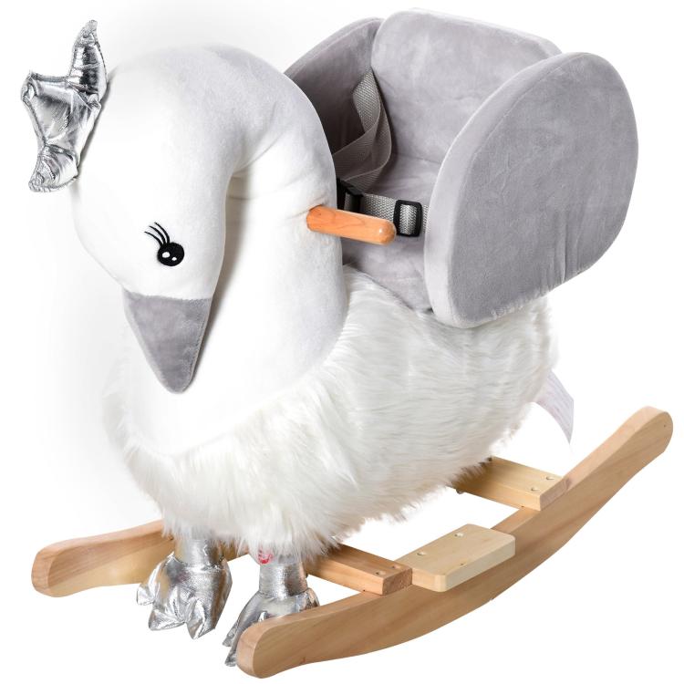 Picture of Kids Rocking Horse Children Plush Ride On Swan Animal