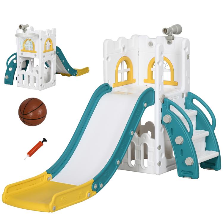 Picture of AIYAPLAY 5 in 1 Toddler Slide with Basketball Hoop