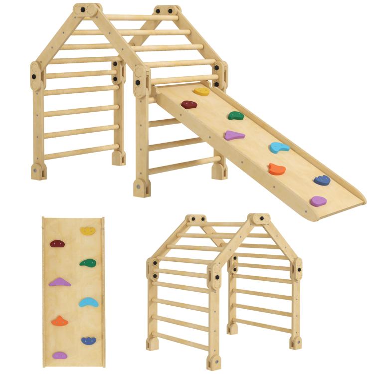 Picture of AIYAPLAY 5-in-1 Toddler Climbing Frame with Ramp Arch for