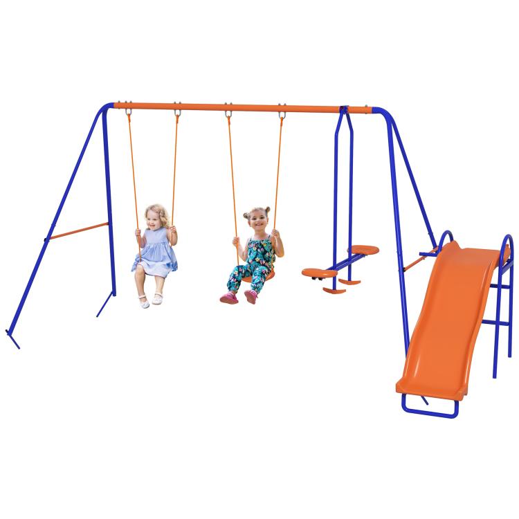 Picture of Three-In-One Kids Metal Swing Set with Swing Glider