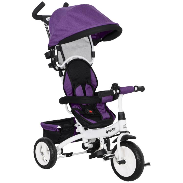 Picture of 6 in 1 Kids Trike Push Bike w Push Handle Canopy 5-point