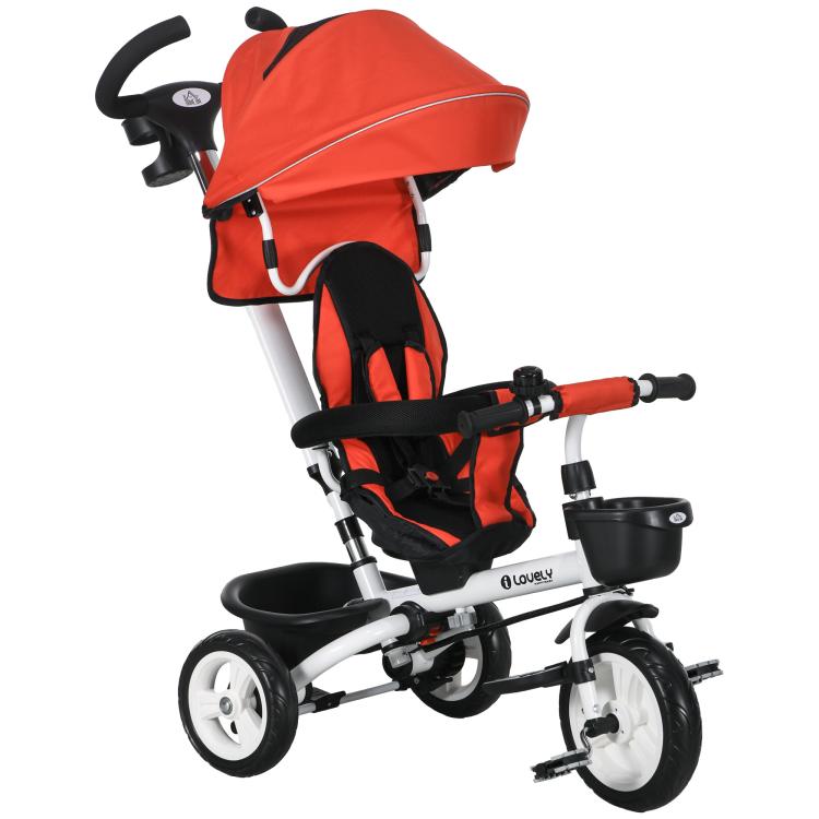 Picture of Metal Frame 6 in 1 Baby Push Tricycle with Parent Handle