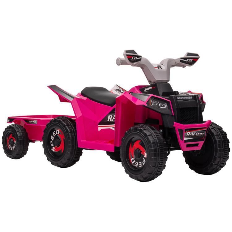 Picture of 6V Quad Bike with Back Trailer Wear-Resistant Wheels for