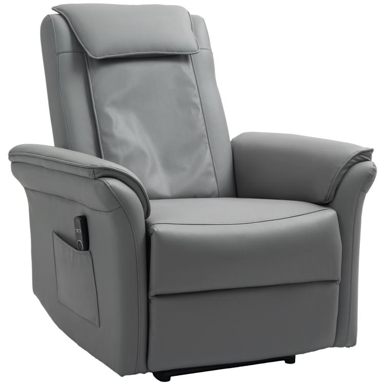 Picture of Velvet-Feel Electric Riser Recliner Chair - Khaki