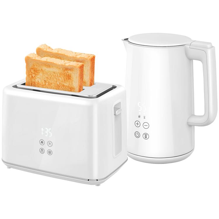 Picture of Polished Stainless Steel Kettle and Toaster Set - Black