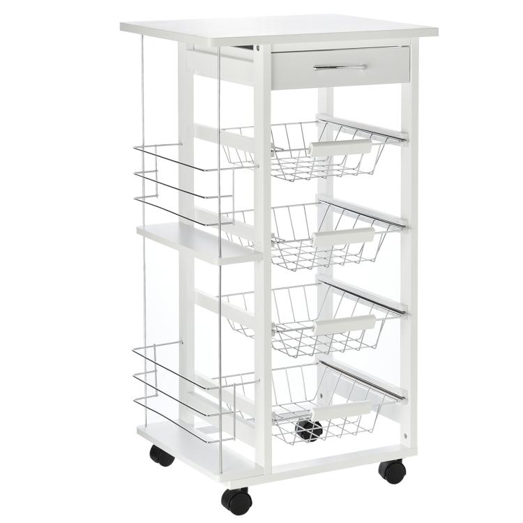 Picture of Rolling Kitchen Cart Utility Storage Cart with 4 Basket