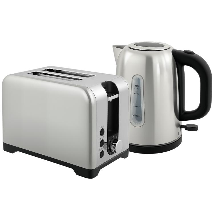 Picture of Simple Polished Toaster and Kettle Set - Black