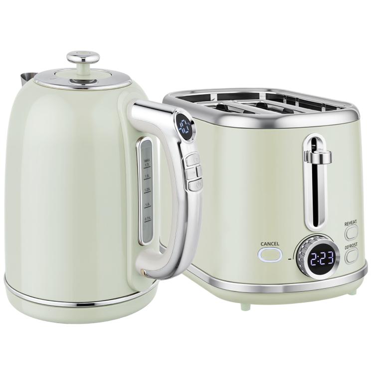 Picture of Polished Retro 40-100C Kettle and Toaster Set - Grey