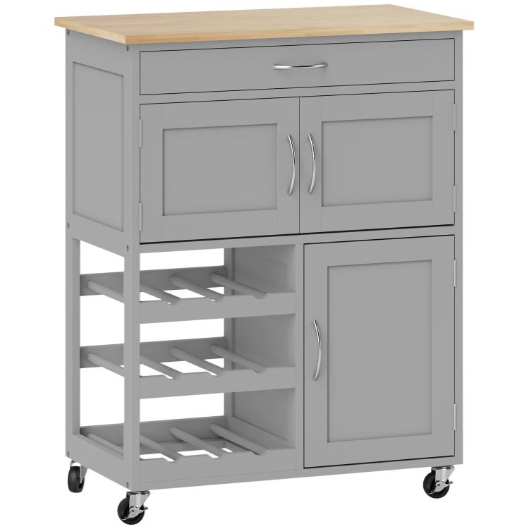 Picture of Modern Kitchen Trolley Rolling Island Storage Cart with