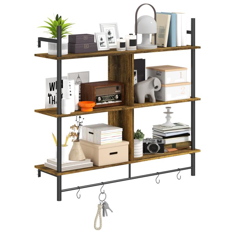 Picture of Three-Tier Floating Shelf - BrownBlack