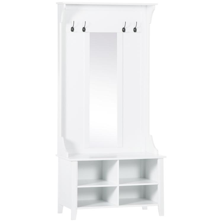 Picture of Hallway Furniture Set Shoe Bench Storage Mirror Cabinet