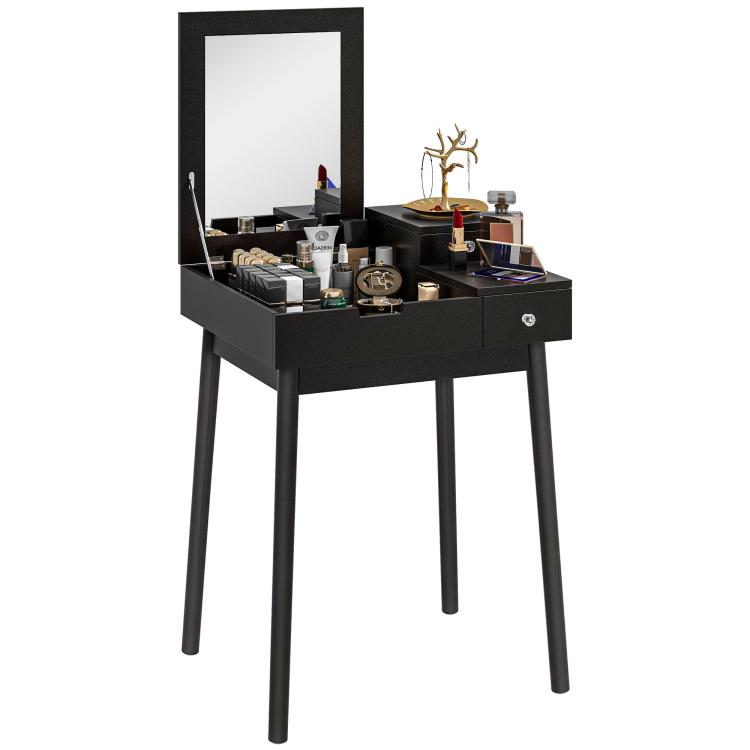 Picture of Dressing Table with Flip-up Mirror Makeup Desk with 2