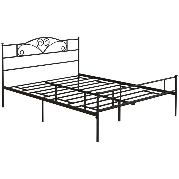 Picture of King Metal Bed Frame Solid Bedstead Base with Headboard and