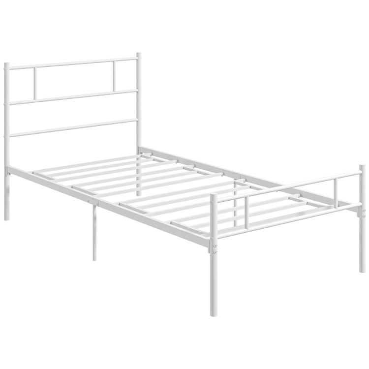Picture of Single Bed Frame Metal Bed Base with Headboard and