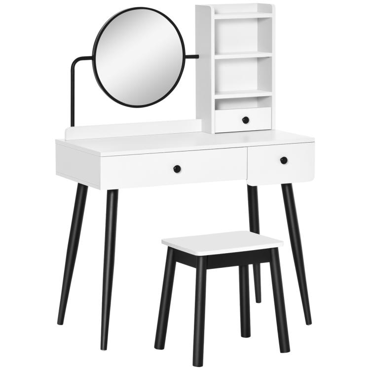 Picture of Dressing Table Set with Mirror and Stool Vanity Makeup
