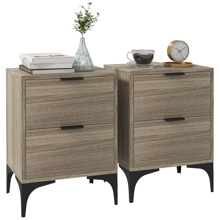 Picture of Set of Two Wood Effect Bedside Tables
