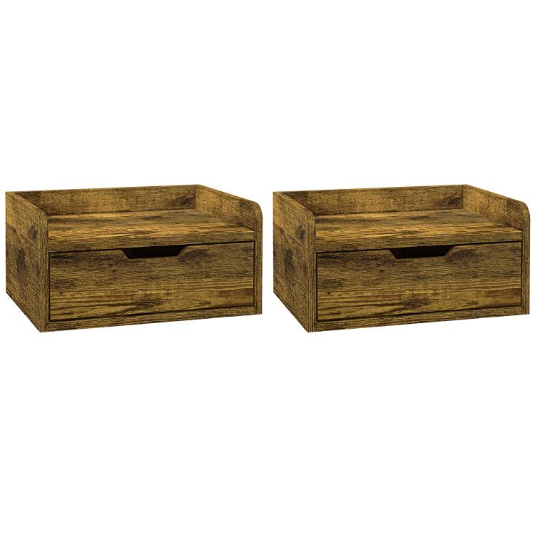 Picture of Floating Nightstands Set of 2 Wall Mounted Bedside Table