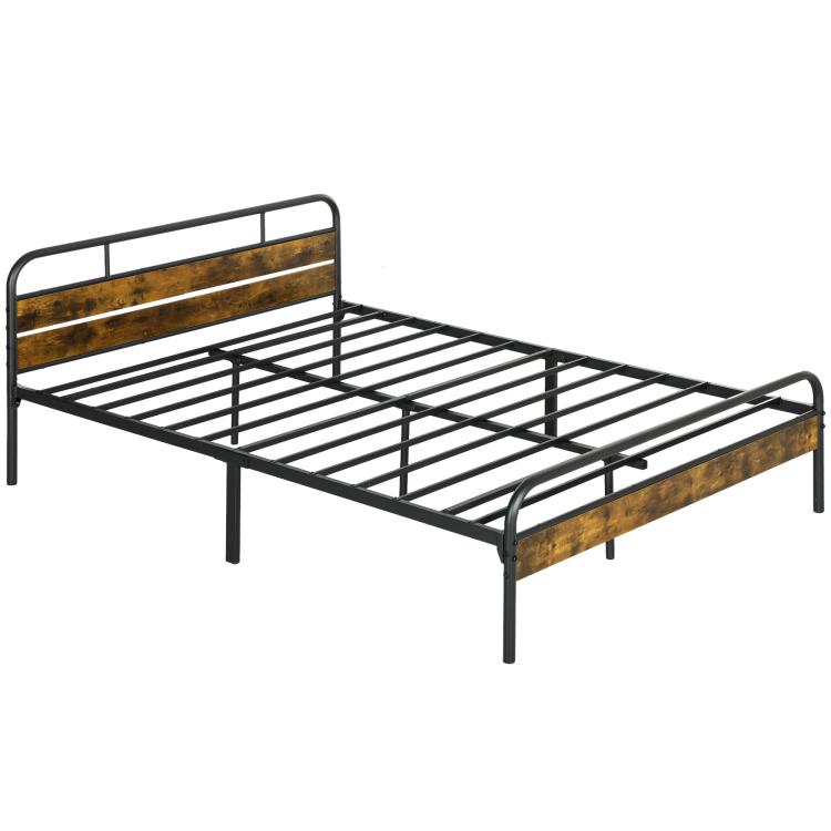 Picture of Industrial-Style Double Bed Frame - BlackBrown