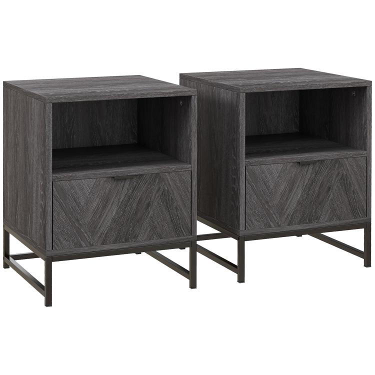 Picture of Bedside Table with Drawer and Shelf Side End Table with