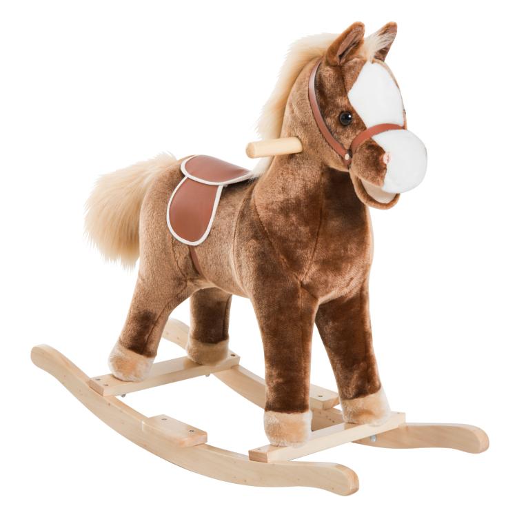 Picture of Kids Rocking Horse Plush Ride On Swan Toy w Safety Seat