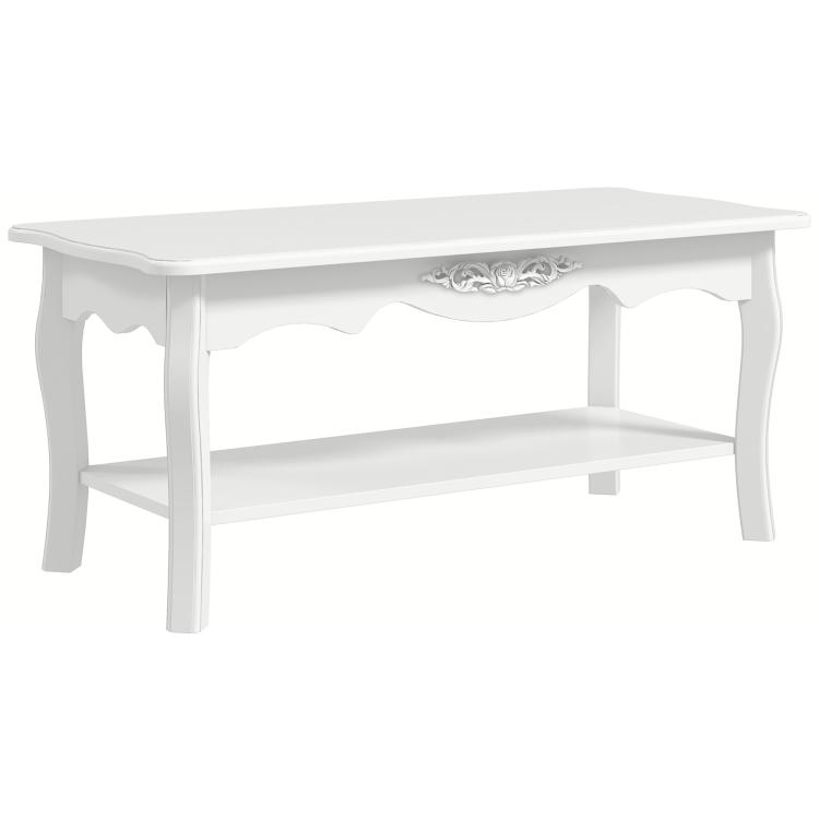 Picture of White Coffee Table Wood Cocktail Tea Centre Table with