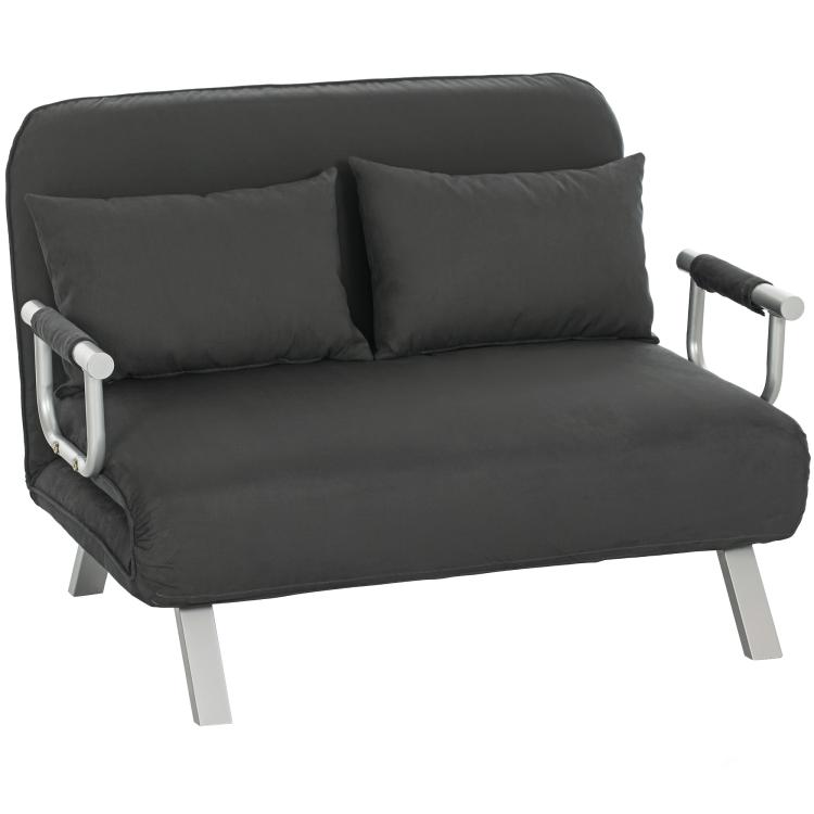 Picture of Suedette Adjustable Back Futon Sofa Chair - Grey