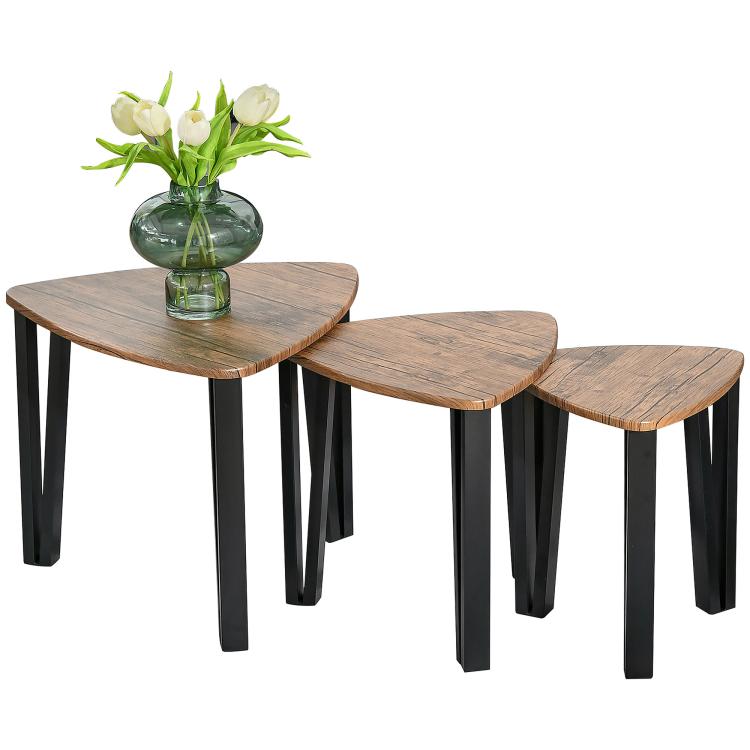 Picture of Nest of Tables Coffee Table Set of 3 Triangle Nesting