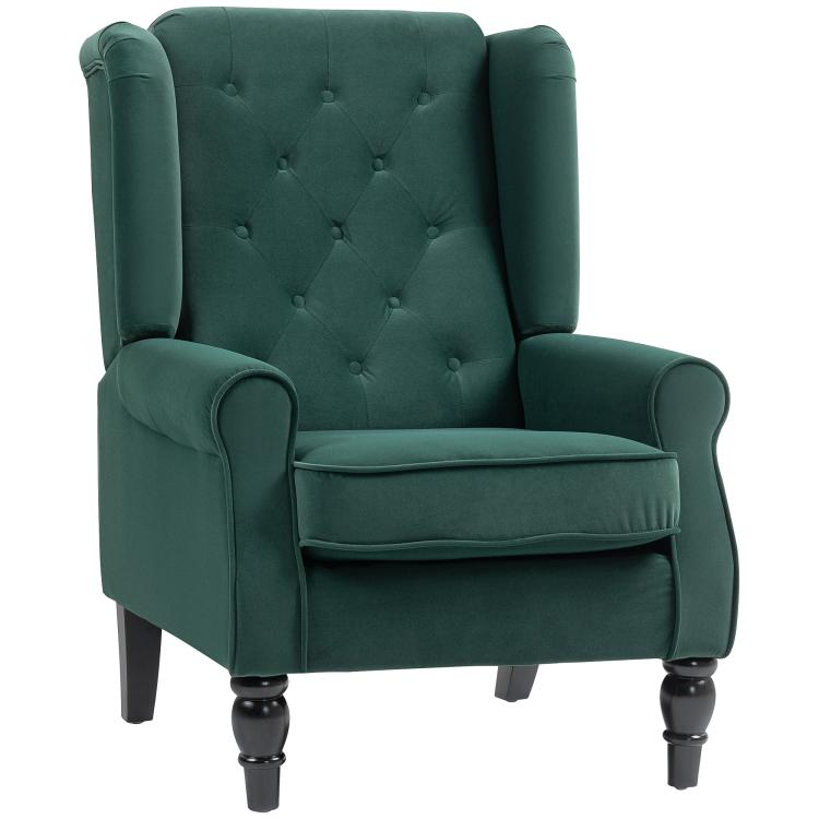 Picture of Wingback Accent Chair Retro Upholstered Button Tufted