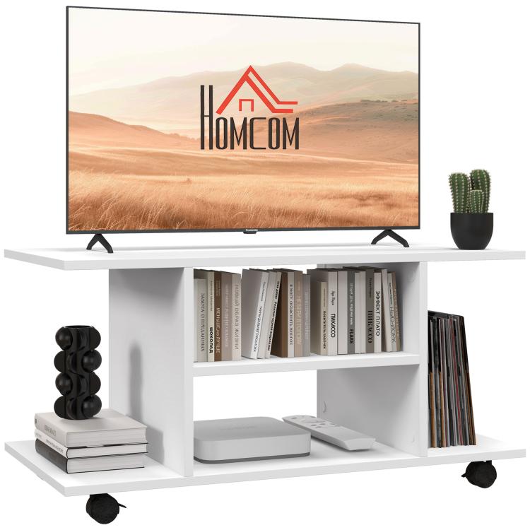 Picture of Modern TV Cabinet Stand Storage Shelves Table Mobile