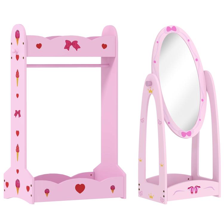 Picture of AIYAPLAY Kids Clothes Rail Kids Wardrobe with Mirror