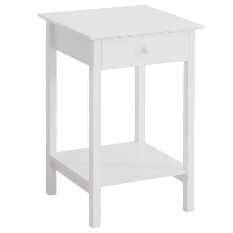 Picture of White Bedside Table Wooden Side Table Nightstand Bedside