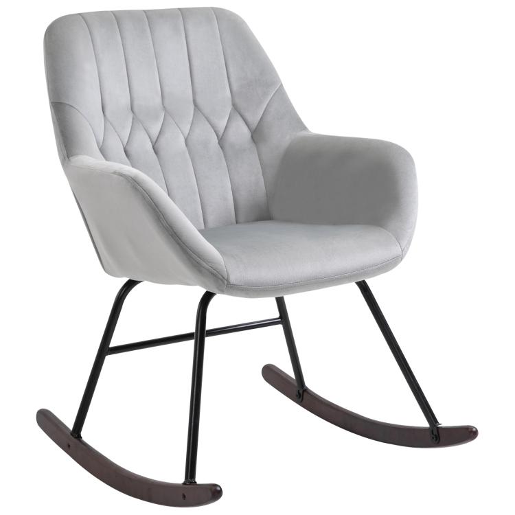 Picture of Rocking Chair Reading Accent Armchair with Steel Frame