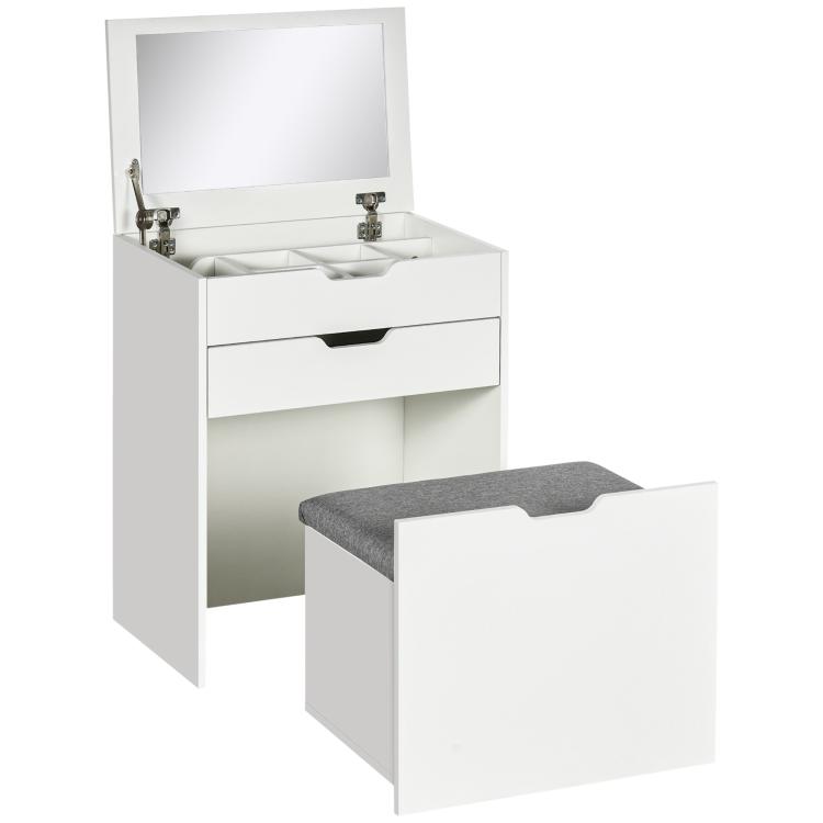 Picture of Bedside Table with 2 Drawers and Open Shelves - High Gloss