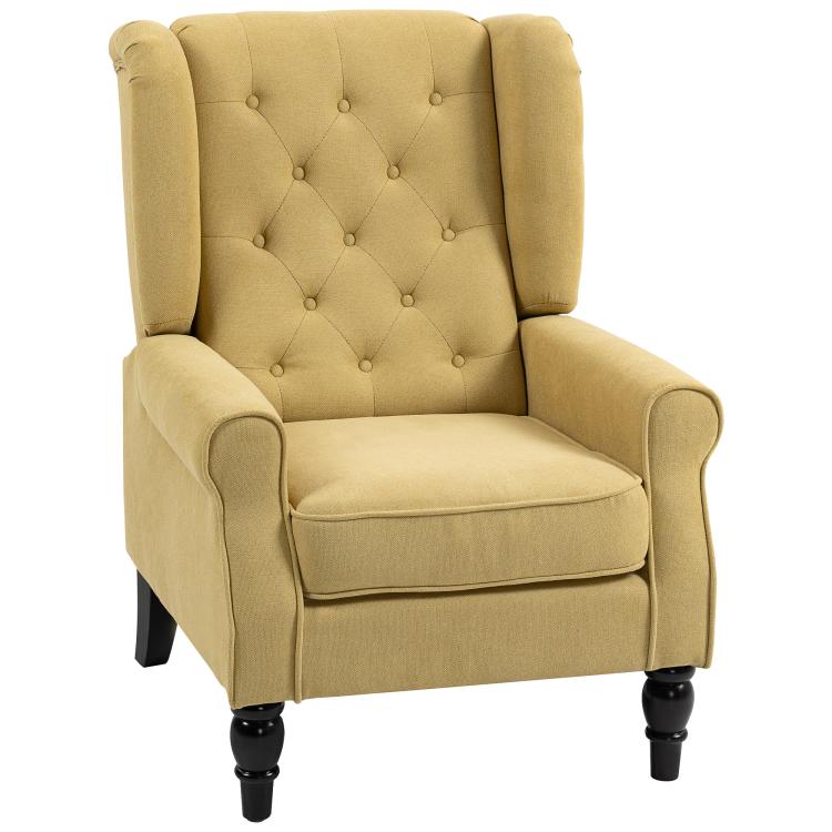 Picture of Wingback Accent Chair Retro Upholstered Button Tufted
