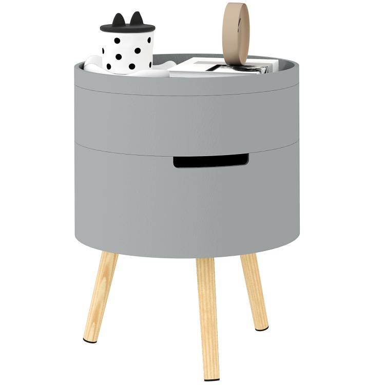 Picture of 3-Tier Coffee Table Round End Table with 2 Hidden