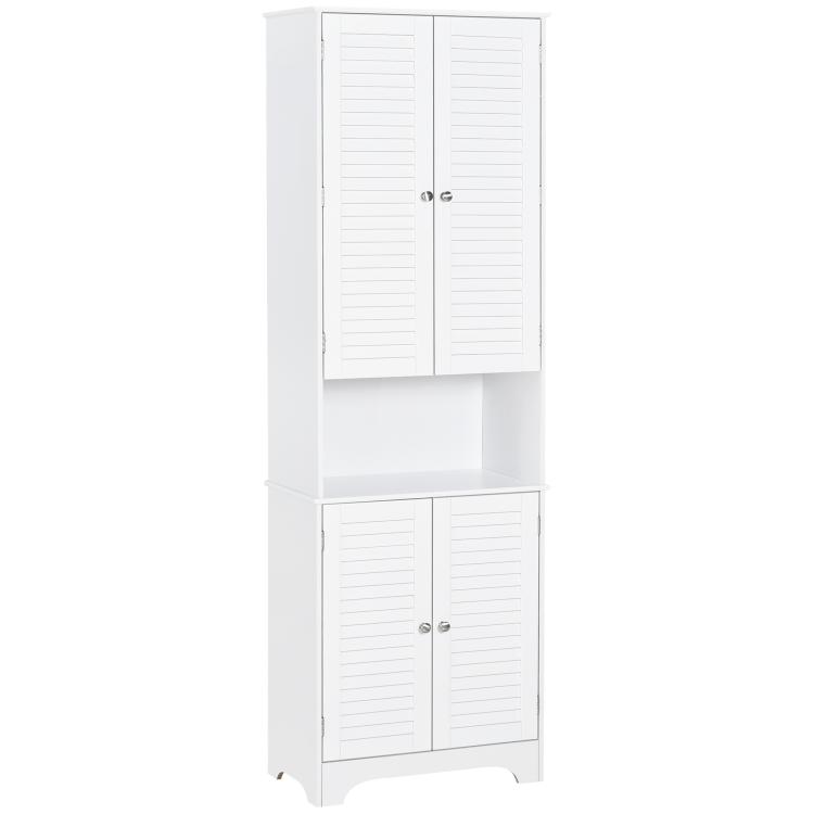 Picture of Tall Freestanding Bathroom Cabinet Retro Shutters w 3