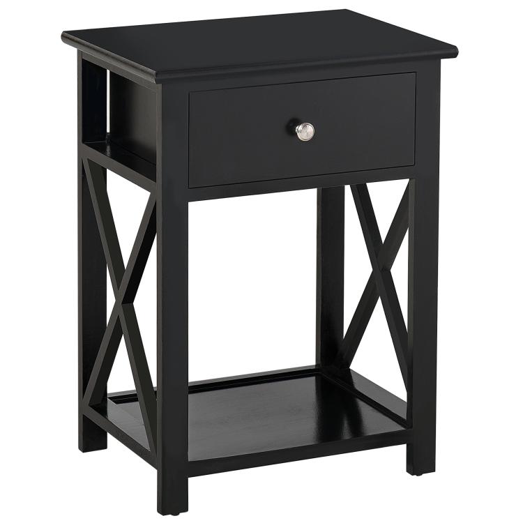 Picture of End Table Sofa Side Table with Drawer X Bar Bottom Storage